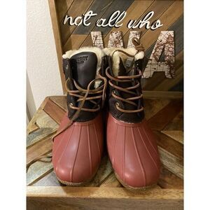 Sperry Womens 7 Top Sider Saltwater Duck Boots New Rain Water Resistant Outdoors